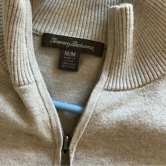 Tommy Bahama Pickford Tan 1/4 Zip Sweater Dress Medium EUC - Picture 3 of 7